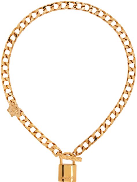 fake versace gold jewelry|versace lock statement necklace.